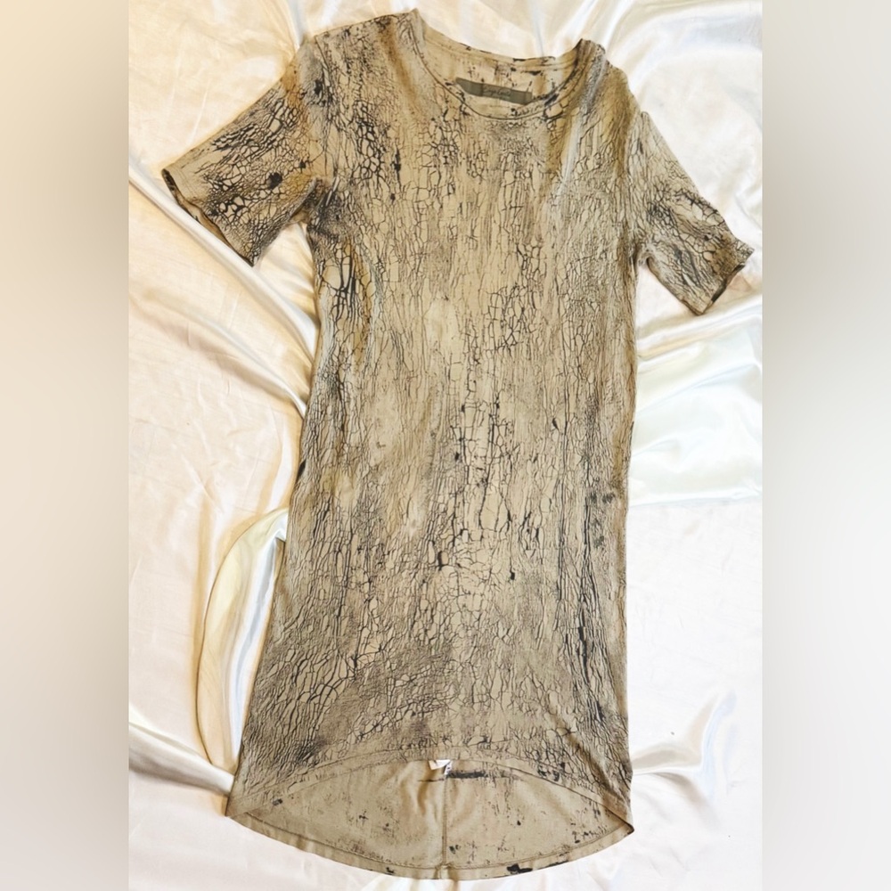 Enza Costa Crackle Pattern Top in Cream and Black